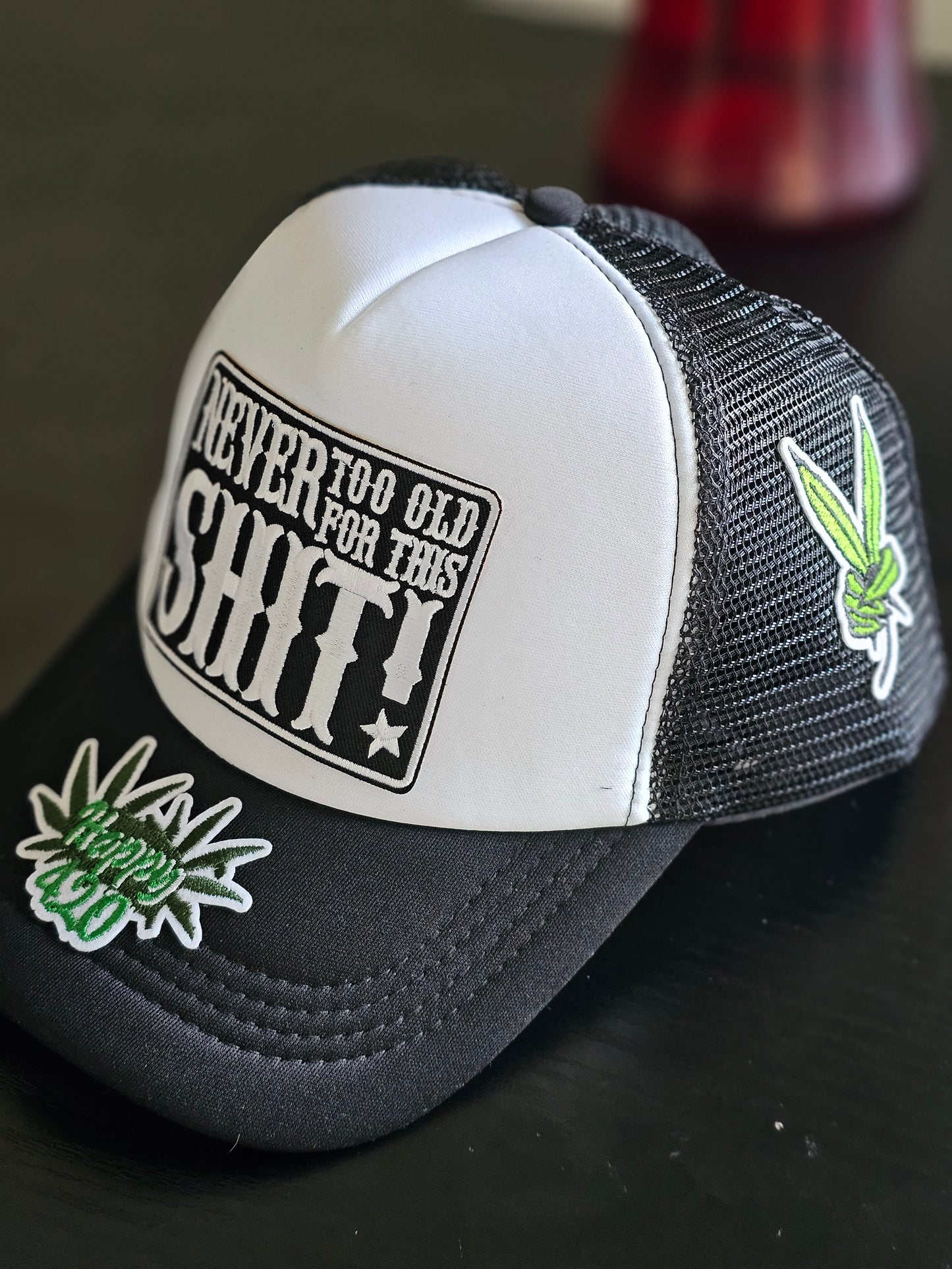 “Never Too Old For This Sh*t” Trucker (Cannabis Edition)