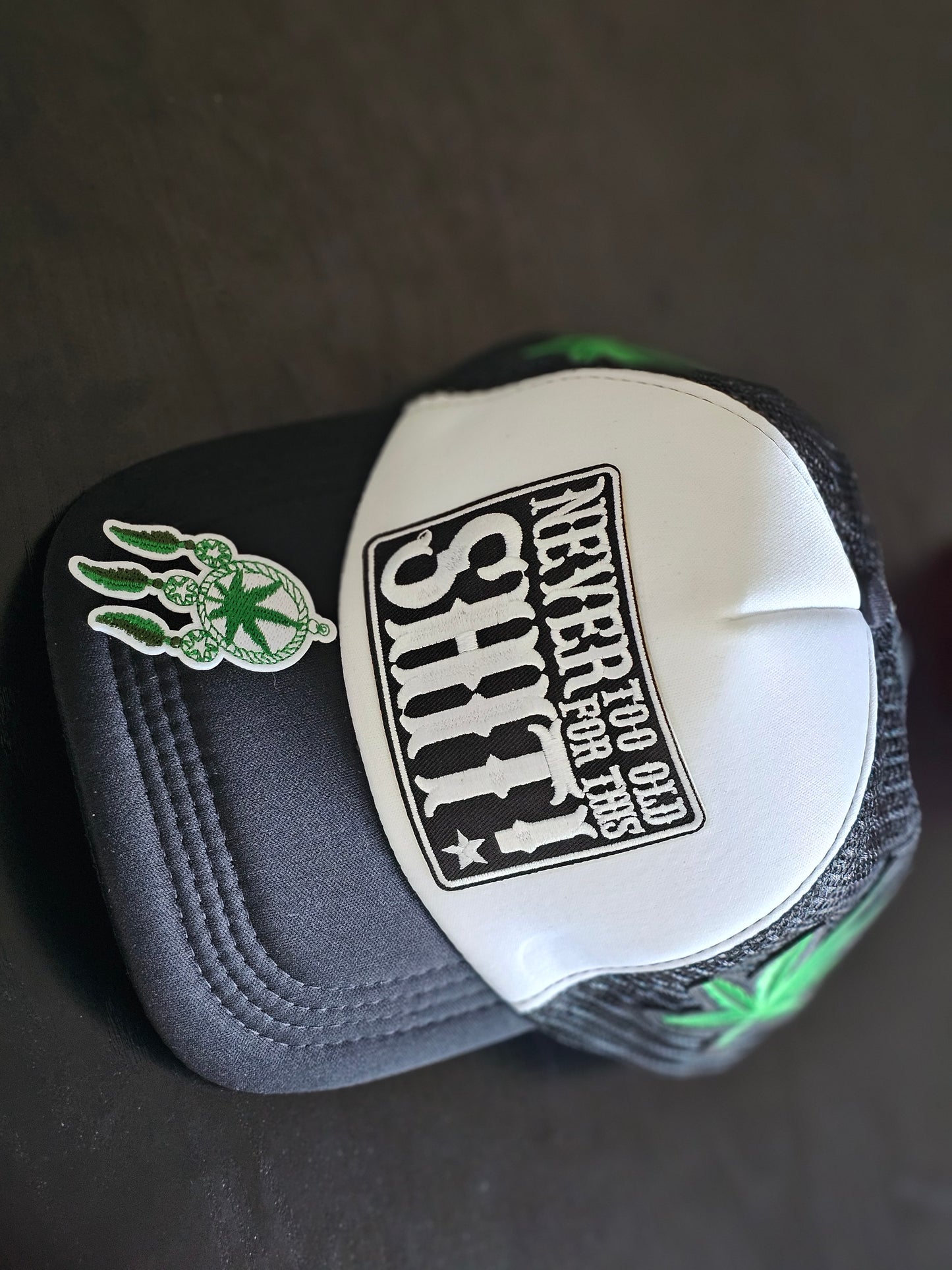“Never Too Old For This Sh*t” Trucker (Dream Catcher Cannabis Edition)