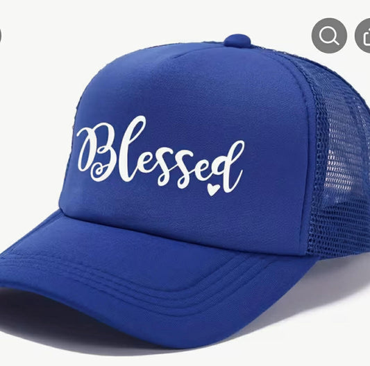 “Blessed” Trucker Hat Blue (Limited Stock)