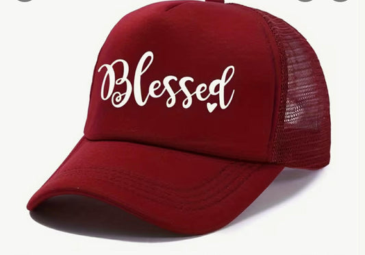 “Blessed” Trucker Hat Burgundy (Limited Stock)
