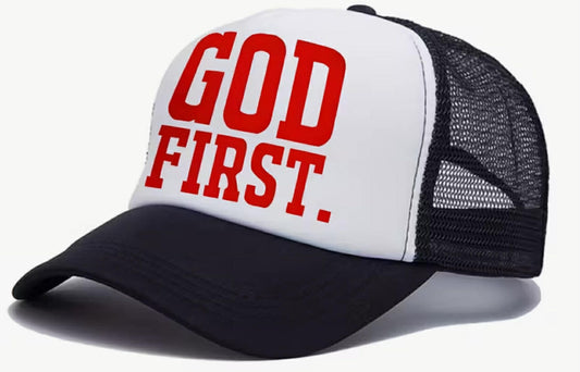 Limited Stock Alert “GOD FIRST.” Trucker Hat