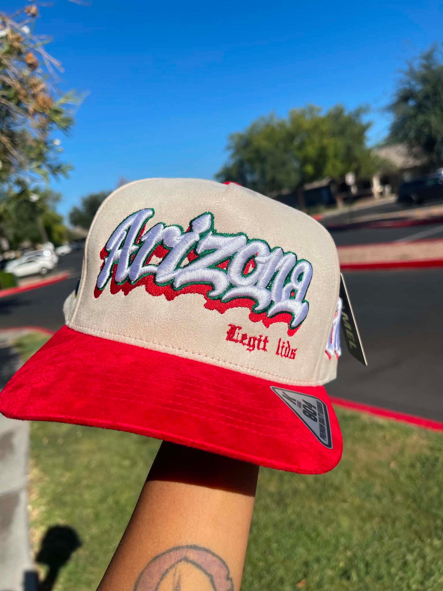 Arizona Drip Snapback – Cream/Red Suede Brim | Legit Lids Exclusive