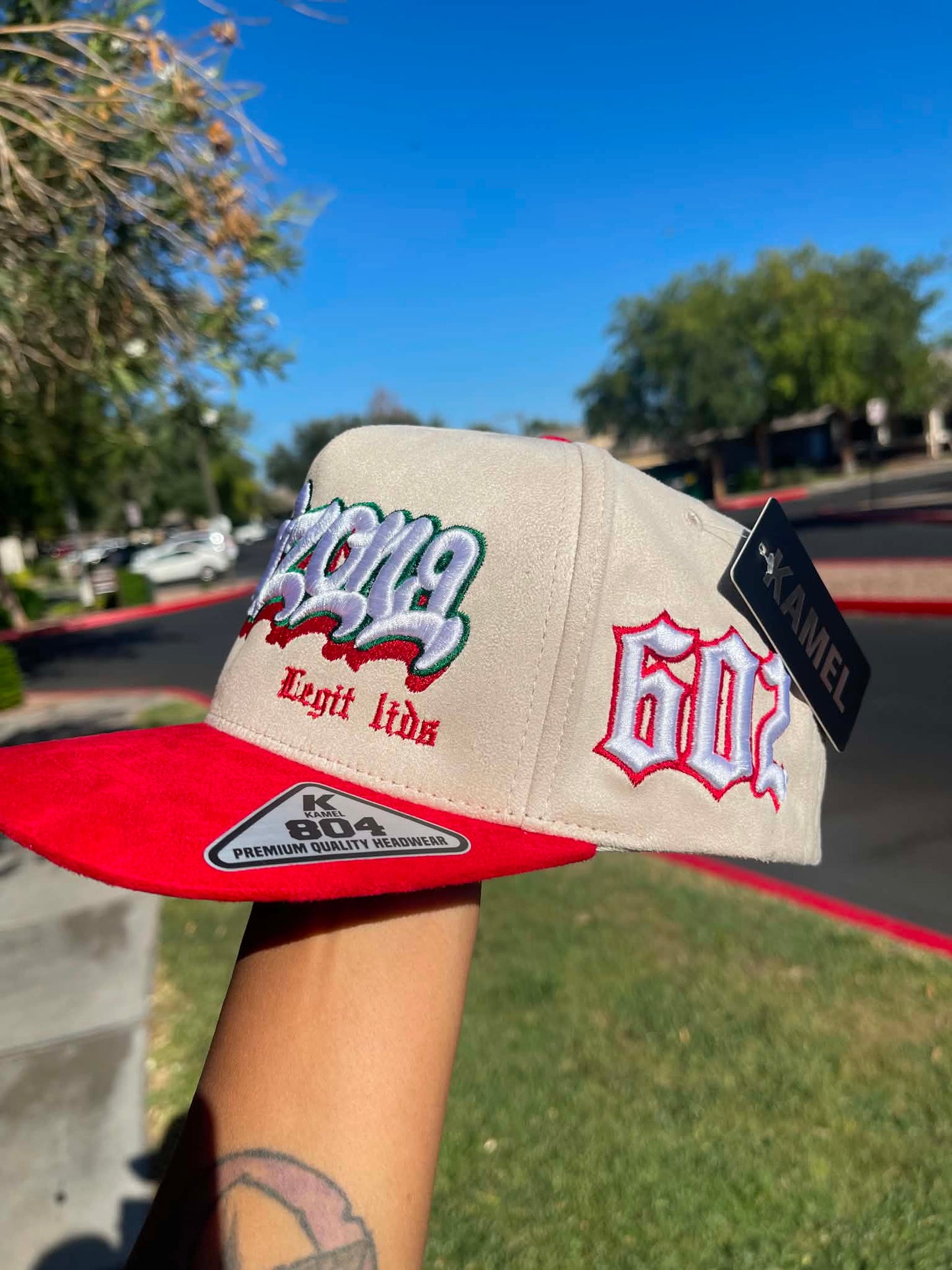 Arizona Drip Snapback – Cream/Red Suede Brim | Legit Lids Exclusive