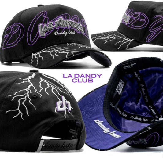 LA Dandy Club Lightning Snapback – Black & Purple Dandy